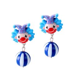 PRICES MAY VARY. Joker jewelry for women & young adult in the shape of clown face. These cute dangly weird earrings are apt for various theme parties - birthday / bachelorette / circus / beach. The bright colors and pleasing smile of these clown earrings make it a great choice for anytime styling. Lightweight and attractive, these rock as a bachelorette party jewelry, as much as for a circus theme birthday party. Hard to go unnoticed, style it yourself or gift it to a friend. This bling is a chi Quirky Clip On Earrings, Circus Animal Cookie Jewelry, Jewelry Birthday Party Theme, Funny Dangly Earrings, Joker Jewelry, Circus Theme Birthday Party, Clown Earrings, Silly Earrings, Clown Hair