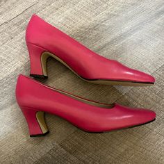 Vintage Liz Claiborne Pump Heels - Never Worn Size: 8n Color: Pink Classic Pink Heels With 4-inch Heel, Pink Court Shoes With Sculpted Low Heel, Pink Low Heel Court Shoes With Sculpted Heel, Pink Medium Width Low Heel Court Shoes, Pink Medium Width Court Shoes For Formal Occasions, Pink Formal Court Shoes Medium Width, Classic Pink Heels With Sculpted Heel, Pink Padded Heel Court Shoes For Office, Pink Fitted Kitten Heels For Formal Occasions