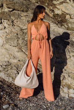 Augustine Rust Halter Jumpsuit – 12th Tribe Summer V-neck Jumpsuit With Tie Back, Summer V-neck Tie Back Jumpsuits And Rompers, Summer V-neck Tie-back Jumpsuits And Rompers, Summer V-neck Tie Back Jumpsuit, Summer V-neck Tie-back Jumpsuit, V-neck Beachwear Jumpsuits And Rompers For Poolside, Summer Tie Back Overall Jumpsuits, Summer Tie Back Overall Jumpsuits And Rompers, Summer Tie-back Overall Jumpsuits And Rompers