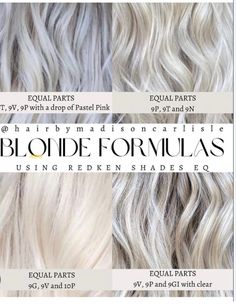 Platinum Aesthetic, Toning Formulas, Summer Blondes, Toner Formulas