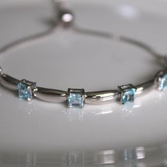 Bracelet Elegant, Bolo Bracelet, Blue Topaz Gemstone, March Birthstone, Sky Blue Topaz, Topaz Gemstone, Bracelet For Women, March Birth Stone, Wedding Bracelet