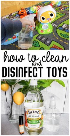 how to clean and disinfect toys with vinegar, lemons, and water