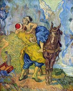 a painting of a man being pulled by a horse