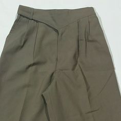 Lovely Vintage Slacks With Pockets. High Waisted. Hl Spencer Is A Division Of Happy Legs. High Waist Khaki Bottoms For Office, High-waist Khaki Bottoms For Office, High Waist Khaki Dress Pants For Work, Fitted Khaki Bottoms For Office, Khaki Trousers For Office, Vintage High Waist Solid Color Pants, Vintage Slacks, Jumpsuit Trousers, Tapered Legs