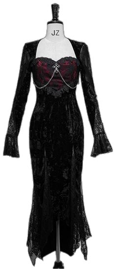 Vampire Mermaid, Dramatic Ethereal, Vampire Dress, Lace Mermaid Dress, Goth Vampire, Vampire Clothes, Gothic Elegance, Romantic Goth, Dress Velvet