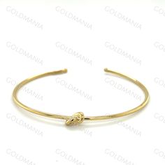 All Our Bracelets Are Made Of REAL 14K GOLD  14K yellow Gold Love Knot Cuff Bangle Bracelet, Real Gold Bangle, Stackable Bangle, Women  Shop our 14K Bracelets https://www.etsy.com/shop/GOLDMANIA?ref=seller-platform-mcnav§ion_id=26925987  Shop On Sale items https://www.etsy.com/shop/GOLDMANIA?ref=seller-platform-mcnav§ion_id=1  Metal: 14K Yellow Gold   Width: 2 IN  Length: 7 IN  Closure: Cuff Weight: 2.80 Gram   Knot dimension: 5 mm   SHIPPED FROM NEW YORK CITY FREE SHIPPING on all orders IN THE Yellow Gold Bangle Jewelry For Party, Yellow Gold Bangle For Party, Fine Jewelry Yellow Gold Bangle For Party, Gold-plated Yellow Gold Bangle For Parties, Adjustable 14k Gold Cuff Bracelet, Adjustable Yellow Gold Wedding Bangle, Gold Cuff Bangle Bracelet For Anniversary, Gold Bangle Cuff Bracelet For Anniversary, Adjustable Yellow Gold Round Cuff Bracelet