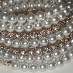 Francesca's Collections Pearl Stacked Bracelet New - Never Worn Nwt Beautiful And Elegant White Pearl Stretch Bracelet For Party, White Bangle Stretch Bracelet For Wedding, White Round Bead Bracelets For Party, White Round Beaded Bracelets For Party, Pearl White Round Bracelets For Party, White Round Bracelets For Party, White Beaded Bangle Bracelets For Party, Gold Knot Bracelet, Silver Ankle Bracelet