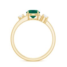 Product Details Round shape Emerald Ring shows serenity of your personality, it is crafted in Gold for luxurious appeal. Emerald Solitaire held in Prong Setting creates a strong image of the wearer and along with that, diamond on each side makes this ring look sumptuous. Emerald Engagement Ring showcases brilliance with its rich green hue. Get this Solitaire Engagement Ring for your lady and impress her with your choice. Product Information SKU SHP-RINGS032218940 Weight 2.64 gm (Approximate) EME Double Band Engagement Ring, Ring With Diamond, Emerald Engagement, Rich Green, 18k Yellow Gold Ring, Band Engagement Ring, Emerald Engagement Ring, Ring Sizer, Emerald Ring