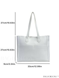 BagForLove - Stylish & Spacious Womens Shoulder Tote Bag: Laptop-friendly, Perfect for Casual or Travel Product Description Color White Strap Type Double Handle Style Vacation Pattern Type Plain Bag Size Small Type Shoulder Tote Bag Closure Type Zipper Magnetic No Material PU Leather Composition 100% Polyurethane Size Chart INCH CM Bag Length Bag Width Bag Height Handle Height 13 inch 3.5 inch 10.6 inch 10.6 inch Bag Length Bag Width Bag Height Handle Height 33 cm 9 cm 27 cm 27 cm Details Pictures Similar Products h2 { text-align: center; } /* æ¢è¡ */ li{ white-space: normal; word-break: break-all; word-wrap: break-word; } .red-box { width: 100%; display: flex; flex-direction: row; flex-wrap: wrap; justify-content: center; } .red-box > div { width: 190px; height: 250px; margin: 10px; } . Large White Tote Bag, White Rectangular Bag With Pockets, White Double Handle Bag With Pockets, Chic White Shoulder Bag With Pockets, White Shopping Bags With Pockets, White Bags With Pockets For Shopping, Everyday Large White Bag, Everyday Large White Bags, Word Wrap