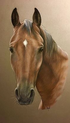 a painting of a brown horse's head