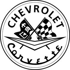 the chevrolet logo is shown in black and white with checkered flags