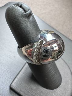 Beautiful Bvlgari ring. 18K white gold, with high quality diamonds.  It stamped with bvgari logo, 750 (for gold), "48" for size, and there are couple more stamps I am not able to see clearly (most likely serial number). Ring is in great condition, and looks stunning. Pictures don't justify. It is rare find! Bvlgari Ring, Cabochon Ring, Diamond Sizes, Quality Diamonds, White Gold Diamonds, Gold Diamond, Size 4, Diamonds, White Gold