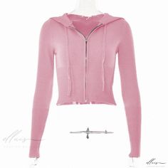 Elluis - Chic and Stylish Knitted Hooded Two-Piece Set with High-Waisted Long Sleeve Pants Fitted Hoodie For Winter Loungewear, Fitted Hooded Sweater For Loungewear, Pink Fitted Hoodie For Loungewear, Fitted Pink Hoodie For Spring, Fitted Pink Spring Hoodie, Fitted Pink Hoodie For Fall, Pant Length, Two Piece Outfit, Two Piece Sets