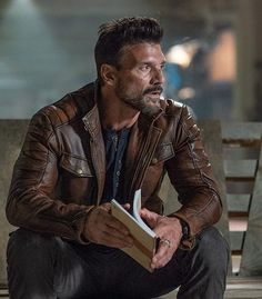 Brown Leather Jacket Outfit Men, Alvey Kulina, Men Leather Jacket Outfit, Frank Grillo, Brown Leather Jacket Men, Standing Collar, Biker Leather, Brown Leather Jacket, Biker Style