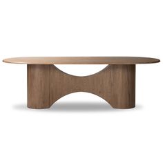 an oval wooden table with curved legs