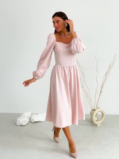 "🌷Cottagecore dress with square neck and puff sleeves. You will be delighted with this Vintage inspired summer dress. Available in Mocco and Pink colors. Dress length 120cm / 47.2\" More items here: https://www.etsy.com/shop/ArtVyshyvankaUA?ref=seller-platform-mcnav&section_id=38329586 ----------------------------------------------------------------------------------------------------- 🌷Fabric: cotton --------------------------------------------------------------------------------------------- Feminine A-line Puff Sleeve Dress For Brunch, Square Neck Puff Sleeve Dress For Brunch, Modest Knee-length Midi Dress With Gathered Sleeves, Modest Fitted Puff Sleeve Summer Dress, Feminine Puff Sleeve Dress With Square Neck For Brunch, Brunch Midi Dress With Fitted Bodice And Square Neck, Feminine Dresses With Gathered Sleeves And Square Neck, Feminine Square Neck Dress With Gathered Sleeves, Spring Party Puff Sleeve Mid-length Dress