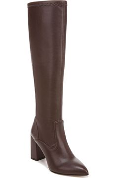 Franco Sarto Katherine Knee High Boot (Women) | Nordstrom Brown Wide Calf Knee-high Boots With Zipper, Wide Calf Knee-high Platform Boots For Fall, Fall Wide Calf Knee-high Platform Boots, Leather Knee-high Boots For Fall, Fall Faux Leather Knee-high Boots With Zipper, Fall Leather Tall Platform Boots, Fall Leather Platform Boots, Knee-high Platform Boots With Zipper For Fall, Tall Platform Boots For Fall