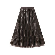 Looking for a statement piece to elevate your wardrobe? Look no further than our Women's Reversible Mesh Pleated Skirt. Crafted with exquisite detail and designed for versatility, this A-line skirt is a must-have for fashion-forward individuals. Fabric name: polyester Skirt type: pleated skirt Main fabric composition: polyester (polyester fiber) size: one size Main fabric ingredient content: 95% and above Style Type: Temperament Commuting Skirt length: mid-length skirt Skirt Category: Skirt Styl Black Tiered Mini Skirt For Fall, Black Tiered Skirt For Winter, Chic Black Tiered Pleated Skirt, Elegant Tiered Maxi Skirt For Winter, Black Tiered Pleated Skirt, Black Pleated Tiered Skirt, Black Tiered Winter Skirt, Chic Winter Tiered Skirt, Casual Purple Pleated Lined Skirt