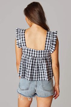 Adorable black and white checker tank top perfect for all of your summer vacations, barbecues, and date nights! *Available at our Rehoboth Beach Location or Online Senior Trip Outfits, Beach Location, Babydoll Tank Top, Flirty Tops, Plaid Baby, Babydoll Tank, Rehoboth Beach, Trip Outfits, Summer Vacations