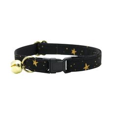 a black collar with gold stars on it