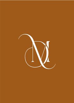 the letter m is made up of two letters, one in white and one in brown