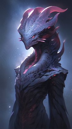 a dragon with red eyes is standing in the dark