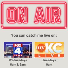 an advertisement for fox 4 on air with the words you can catch me live on