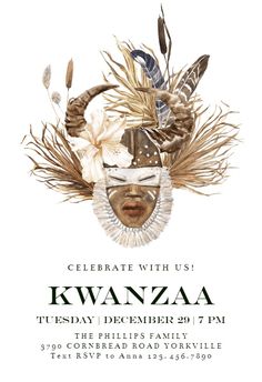 Kwanzaa Night - Kwanzaa Invitation #invitations #printable #diy #template #Kwanzaa Xhosa Traditional Wedding, Traditional Wedding Invitations, Online Event, Traditional Wedding