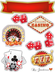 some casino related items are shown in this image