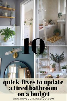 DIY projects for any bathroom Retreat Decor, Bathroom Wall Coverings, Fully Tiled Bathroom, Easy Bathroom Updates, Painting Bathroom Tiles, Bathroom On A Budget, Bathroom Shower Panels, Bathroom Recessed Lighting, Ceramic Tile Bathrooms