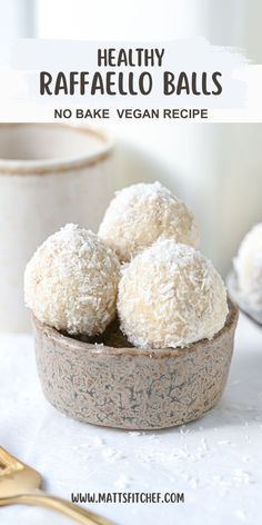 healthy, no bake vegan balls in a bowl