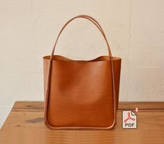 Leather Tote Bag Hand Bag Mini Bag PDF Pattern DIY - Etsy Leather Handbags Handmade, Leather Patterns, Leather Bag Pattern, Diy Leather Bag, Shoulder Belt, Brown Leather Totes, Best Handbags, Bag Measurements, Handmade Handbags