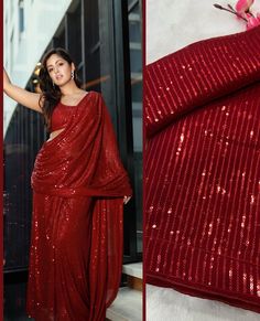 Manish Malhotra Inspired Sequin saree, Party wear saree, Ready to Wear saree, Pre Stitched saree for USA Women, readymade saree Aavailable in more than 10 colours  This designer sequence saree will help you steal the show wherever you go.  With Unstitch Blouse : Stitch saree and unstitch blouse With Stitched Blouse : Stitch saree with stitch blouse Presenting you most beautiful sequence Designer saree collection in different colours PRODUCT DETAIL SAREE FABRIC-  Georgette fabric With Sequins Embroidered Work With Back Patch SAREE LENGTH- 5.50 Mtr SAREE WORK-  SEQUINS EMBROIDERY WORK ALL OVER SAREE BLOUSE FABRIC- Georgette fabric with sequins embroidered work on front and back  BLOUSE LENGTH- 0.80 Mtr Classic and elegant, this saree will be a perfect addition to your ethnic wardrobe, offeri Party Wear Pre-draped Saree With Zari Work For Diwali, Festive Pre-draped Saree With Zari Work For Party, Sequin Pre-draped Chinon Saree, Diwali Sequined Pre-draped Saree, Bollywood Style Festive Pre-draped Saree With Sequins, Party Wear Pre-draped Saree With Unstitched Blouse, Pre-draped Saree With Dupatta For Navratri Party, Bollywood Style Pre-draped Saree With Sequins, Sequin Chinon Pre-draped Saree For Diwali