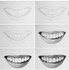 the steps to draw teeth in different ways