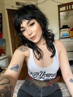 Grunge Haircut, Mullet Haircut, Shaggy Hair, Alternative Hair, Hair Color And Cut, Mullet Hairstyle, Cut My Hair, Hair Inspo Color