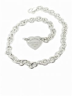 Beautiful! Authentic Tiffany & Company "Return to Tiffany" Heart Necklace Like New Condition Sterling Silver 51.4 grams 15.5" Long Comes with Signature Tiffany & Company Blue Pouch 100% Authentic Guaranteed!!