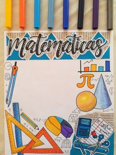 an image of a coloring book with pencils and markers on the cover that says,'mathematicas '