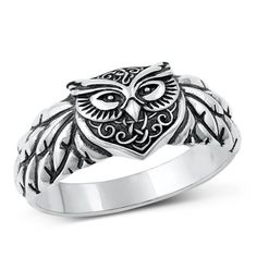 Owl Ring Oxidized Bird of Prey .925 Sterling Silver Band Jewelry Female Male Unisex Size 11 All our silver jewelry is crafted from .925 silver also commonly referred to as sterling silver. Sterling silver is the standard for beautiful high-quality silver jewelry and cannot be replicated by lower priced silver plated jewelry. It is 92.5% pure silver, mixed with alloys to add strength and durability to stand the test of time. Keep your fine jewelry shiny and elegant by storing it properly. Jewelry Owl Ring, Tarnish Remover, Bird Of Prey, Band Jewelry, Female Male, Silver Plated Jewelry, Sterling Silver Bands, Pure Silver, Silver Band