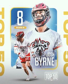 an image of a lacrosse player on the cover of a card