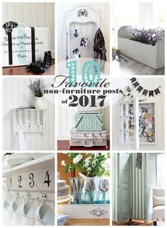 there are many pictures of different items in this collage with the words, furniture posts, and numbers on them