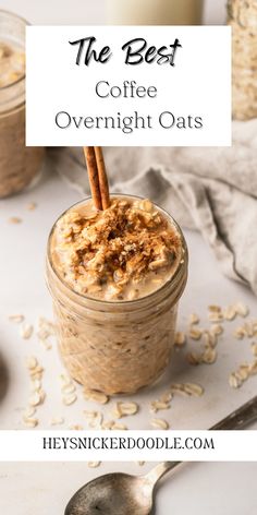 Brown sugarespresso powder and cinnamon are combined with oat milk to give these overnight oats all the flavor of your favorite Starbucks drink...in breakfast formThese Coffee Overnight Oats are a perfect way to start your dayMake them in a jar before you go to bed and wake up to breakfast ready to grab as you run out the door Oats In A Jar, Delicious Meal Prep