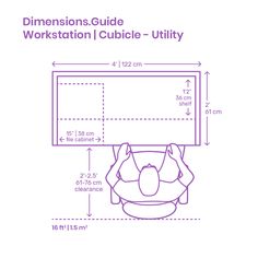 the dimensions guide for work station cubicle utility