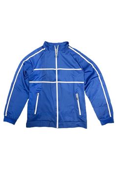 Full zip track jacket w/ zippered pockets 95% polyester, 5% spandex