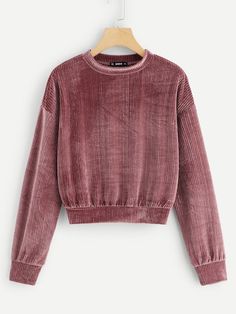 Winter Blouses, Women Sweatshirts, Warm Sweaters, Pink Velvet, Shein Style, Drop Shoulder, Women Long Sleeve, Fashion News