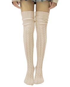 PRICES MAY VARY. Our thigh high socks are made of high-quality soft Arctic Fleece/Polyester fibres, it is very soft, stretchy, lightweight and skin-friendly. One Size Fit Most. Total length 34", Suggested Women Shoe Size: 5 - 10. As the thigh socks for women keep elastic, general sizes wearing S - M - L are suggested for the best fit. High elastic, multi colors available, this long leg socks make your legs more slender and attractive, easy to match with kinds of uniforms, shorts, Make you look m Beige Thigh High Legwear, Tight Thigh-high Beige Legwear, Tight Beige Thigh-high Legwear, Soft Knee-high Stockings, Beige Stretch Over-the-knee Stockings, Beige Stretch Knee-high Stockings, Fitted Beige Knee-high Stockings, White Over-the-knee Winter Stockings, White Over-the-knee Knee-high Socks For Winter