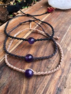 A high quality purple amethyst beaded anklet, adjustable size, waterproof. Featuring 10mm amethyst gemstone bead on macrame anklet. Choose from 3 colors, light brown, brown or black. A minimalist anklet with simple twist design. Real gemstone bead. A great gift idea. great gift for teenagers, Adjustable. This anklet has a slip knot, so you can loosen to fit over your foot and then tighten around your ankle. Purple Bracelets With Adjustable Cord, Adjustable Purple Bracelet With Cord, Beach Jewelry With Sliding Knot In Purple, Beach Jewelry With Purple Sliding Knot, Purple Adjustable Cord Bracelets, Purple Jewelry With Sliding Knot For Beach, Adjustable Purple Beaded Bracelets For Meditation, Adjustable Purple Braided Bracelet With Sliding Knot, Adjustable Amethyst Beaded Bracelets