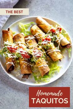 Crispy fried taquitos served with dipping sauces, ideal as a game day appetizer. How To Make Taquitos, Homemade Taquitos, Rolled Tacos, Beef Taquitos, Baked Taquitos, Taquitos Beef, Taquitos Recipe, Authentic Mexican Recipes, Ground Chicken Recipes