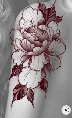 Peony Tattoo Design, Japanese Peony Tattoo, Peony Flower Tattoos, Minimalistic Tattoo Ideas, Floral Thigh Tattoos, Minimalistic Tattoo, Flower Tattoo Drawings, Horoscope Tattoos