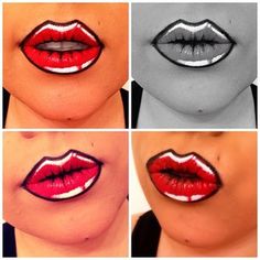 Cartoon Lips, Comic Makeup, Dragon Makeup, Cartoon Makeup, Books Diy, Pop Art Makeup, Halloween Cartoon, Scary Makeup, Special Effects Makeup