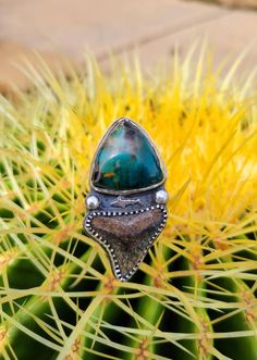 A statement ring thousands of years in the making. The stone is a beautiful collawood triangle.. Opalized petrified wood discovered in Turkey. The tooth is a pretty little bull shark tooth that I found fossil hunting in Georgia a while back. Both fossils surrounded and set in sterling silver, including the shark and sea turtle embellishments. The ring is a size 7.5. Shark Tooth Ring, Shark Teeth Jewelry, Tooth Ring, Silversmithing Jewelry, Shark Tooth Pendant, Silver Smithing, Fossil Hunting, Bull Shark, Sea Jewelry